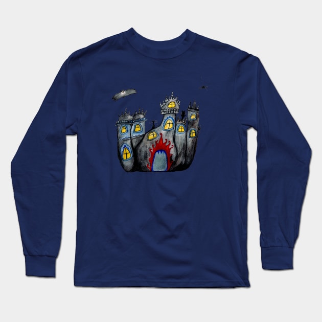 Spooky Castle Long Sleeve T-Shirt by Manitarka